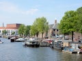 Amsterdam, canal Amstel with Hermitage, Stopera, boats