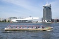 Amsterdam canal boat KONINGIN MAXIMA Royalty Free Stock Photo