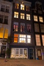 Amsterdam canal house at night