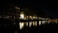 Amsterdam canal side at night