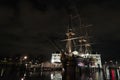 Amsterdam canal vessel ship museum at night