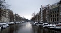 Amsterdam canal in winter