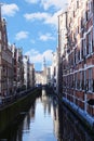 Amsterdam canals in a beautiful sunny day of spring