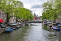 Amsterdam canals and De Waag Weigh house, Netherlands Royalty Free Stock Photo