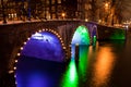 Amsterdam Canals by night Royalty Free Stock Photo