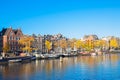 Amsterdam canals. Old houses along the canals Royalty Free Stock Photo