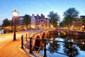 Amsterdam Canals West side at dusk Natherlands Royalty Free Stock Photo
