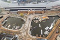 Amsterdam Centraal Railway Station, view from above Royalty Free Stock Photo