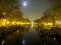 Amsterdam channel at night