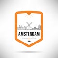 Amsterdam City Modern Skyline Vector Template Royalty Free Stock Photo