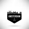 Amsterdam City Modern Skyline Vector Template Royalty Free Stock Photo