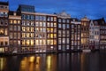 Amsterdam city by night Royalty Free Stock Photo