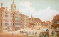 Amsterdam at the beginning of the sixteenth century. Print 1939r Royalty Free Stock Photo