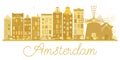 Amsterdam City skyline golden silhouette. Royalty Free Stock Photo