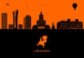 Amsterdam city skyline silhouette Royalty Free Stock Photo