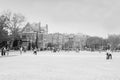 Amsterdam city view in black & white Royalty Free Stock Photo
