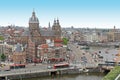 Amsterdam cityscape with busy traffic Royalty Free Stock Photo