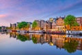 Amsterdam downtown city skyline cityscape of Netherlands Royalty Free Stock Photo