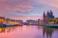 Amsterdam downtown city skyline cityscape of Netherlands Royalty Free Stock Photo