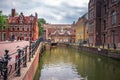 Amsterdam, with flowers and bicycles on the bridges over the canals, Holland, Netherlands. Royalty Free Stock Photo