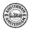 Amsterdam grunge rubber stamp