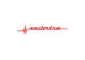 Amsterdam heart rate pulse symbol city Royalty Free Stock Photo