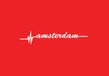 Amsterdam heart rate pulse symbol city Royalty Free Stock Photo