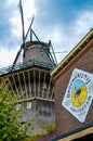 Amsterdam, Holland, August 2019. The Brouwerij`t IJ brewery is housed in a mill that retains all its original charm. The
