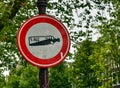 Amsterdam, Holland, August 201. In the central red-light district, a street alcohol prohibition sign. The graphic of the cartel is