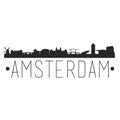 Amsterdam Holland City. Skyline Silhouette City Design Vector Famous Monuments. Royalty Free Stock Photo