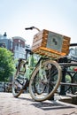 Amsterdam in Holland with its magnificent brunch breakfast canals, its levi barge bridge and traditional boat, flowery city bike