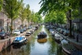 Amsterdam in Holland with its magnificent brunch breakfast canals, its levi barge bridge and traditional boat, flowery city bike