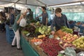 Fruit and vegetables at the organic farmers market on the Noordermarkt Royalty Free Stock Photo