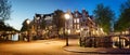 Scenic view of Keizersgracht canal in Amsterdam in twilight Royalty Free Stock Photo