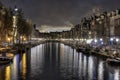 Amsterdam , holland ,Netherland , night Royalty Free Stock Photo