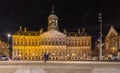 Amsterdam/Holland - October 06 2019: The Royal Palace in Dam square at Amsterdam, Netherlands. Dam square is famous place in