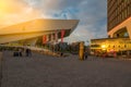 Amsterdam, Holland - September 26th 2023: Eye Film Museum and A`Dam Lookout Tower at the sunset Royalty Free Stock Photo