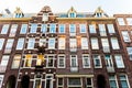 Amsterdam housefront with several buildings Royalty Free Stock Photo