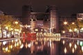 Amsterdam innercity by night in Netherlands Royalty Free Stock Photo