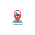 Amsterdam map geolocation logo