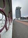 AMSTERDAM - MARCH 2: Amsterdam Central, ferry to Eye and Shell building Royalty Free Stock Photo