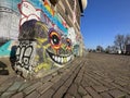 AMSTERDAM - MARCH 2: Graffiti on NDSM-werf walls