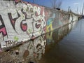 AMSTERDAM - MARCH 2: Graffiti on NDSM-werf walls