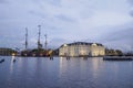 amsterdam maritime museum amsterdam night cityscape from canals Royalty Free Stock Photo