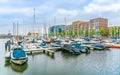 A new pleasure yacht harbor in the newly developed area IJburg just outside Amsterdam Royalty Free Stock Photo