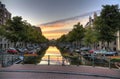 Amsterdam morning bridge Royalty Free Stock Photo