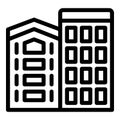 Amsterdam narrow houses icon outline vector. Building gabled frontage