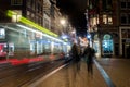 Street Amsterdam ,Netherland , night ,blurry