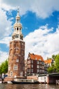 Amsterdam, Netherland - Coin tower (Munttoren) in the centre of