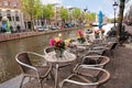 Travel to the beautiful Netherlands. Amsterdam canal view Royalty Free Stock Photo